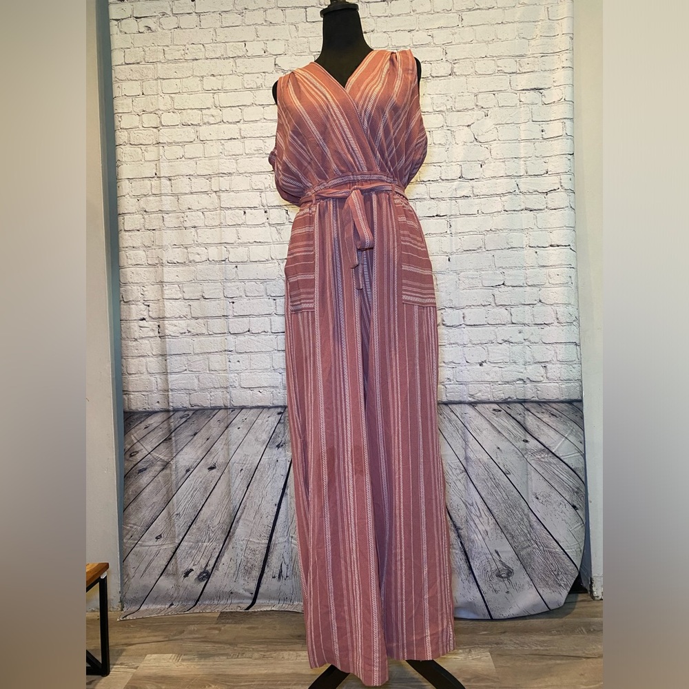 Monteau pink and white jumpsuit size large